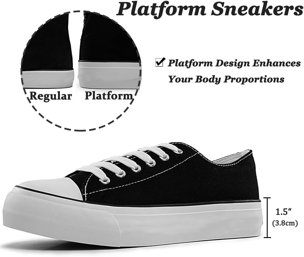  Women Fashion Sneakers Low Top High Top Platform Sneakers Lace-Up 
