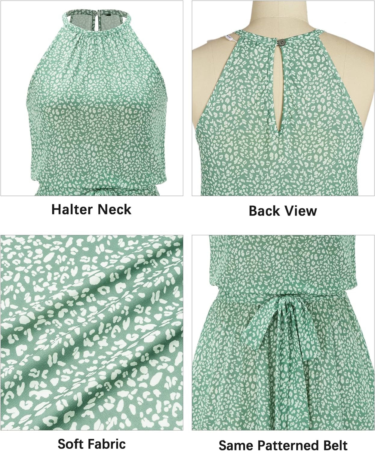 Women's Summer Halter Dresses with Pockets